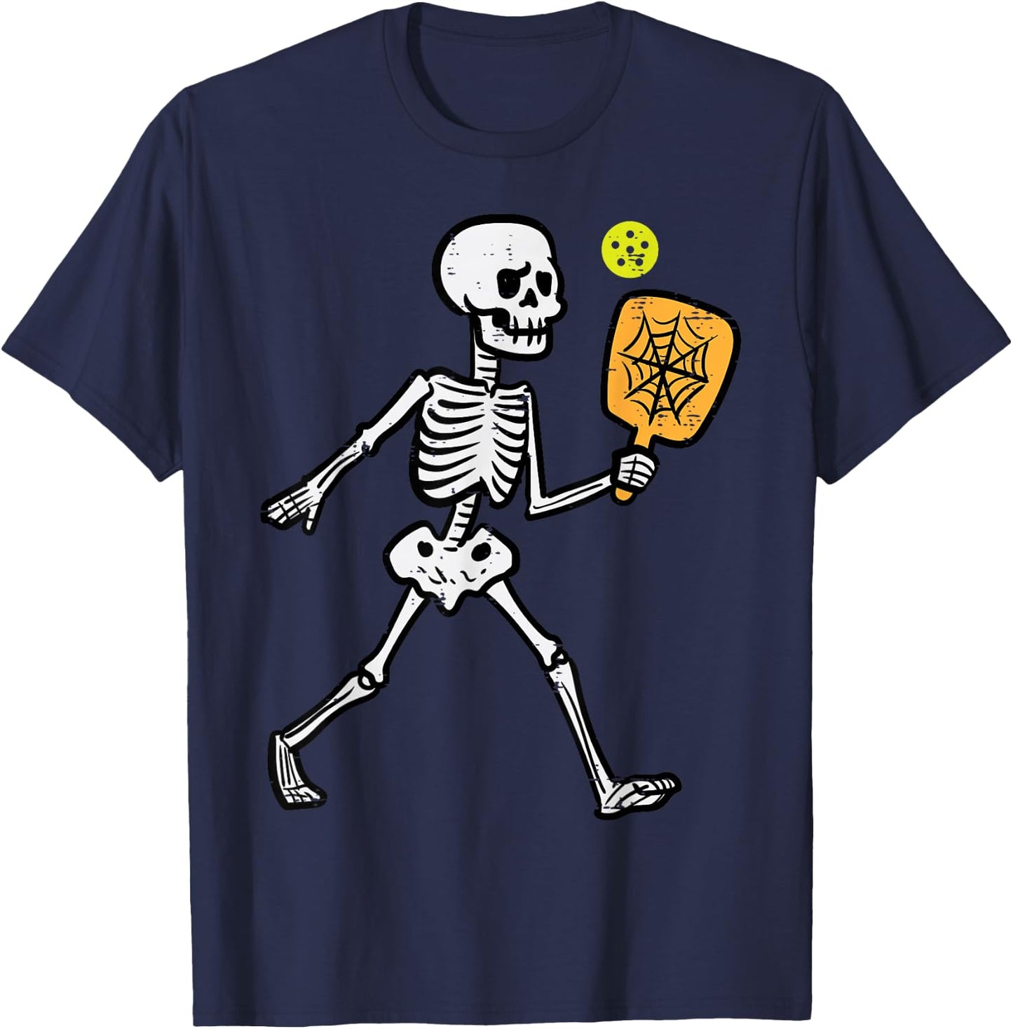 Halloween Skeleton Pickle Ball Costume Sports Women Kids Men T-Shirt - T-Shirt | Navy
