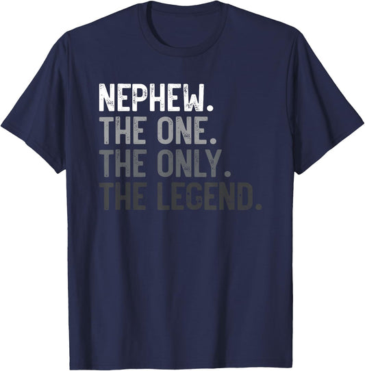 Nephew One Only Legend Funny Nephew Shirt for Father's Day T-Shirt - T-Shirt | Navy