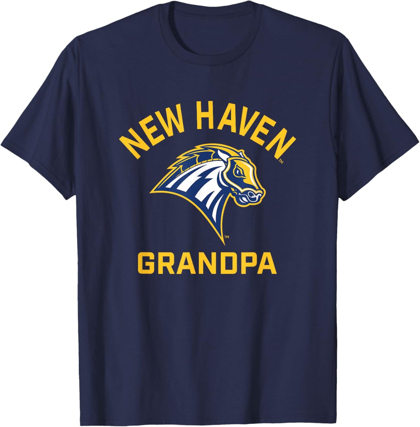 University of New Haven UNH Chargers Arched Grandpa T-Shirt - T-Shirt | Navy