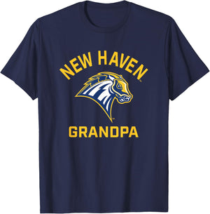 University of New Haven UNH Chargers Arched Grandpa T-Shirt - T-Shirt | Navy
