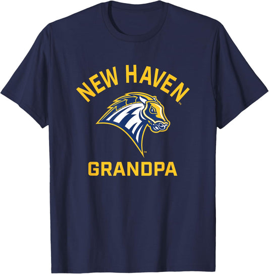 University of New Haven UNH Chargers Arched Grandpa T-Shirt - T-Shirt | Navy
