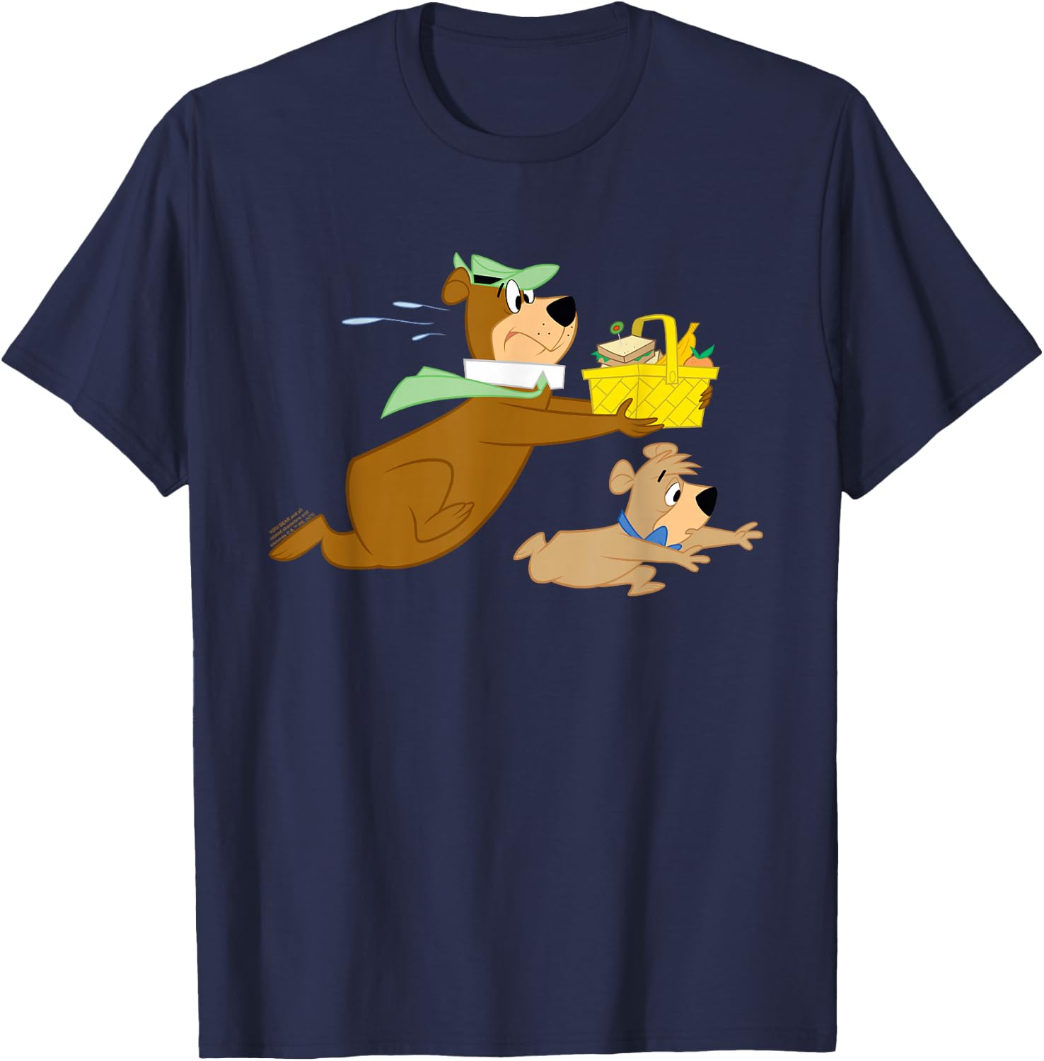 Yogi Bear and Boo Boo Steal Picnic Basket T-Shirt - T-Shirt | Navy