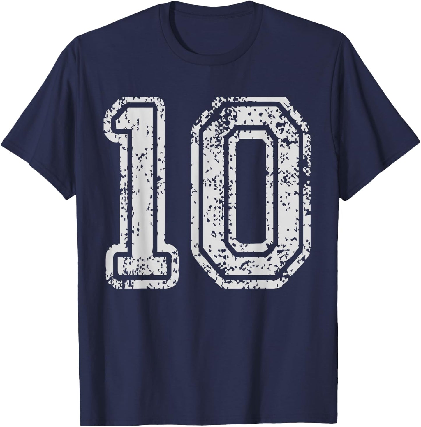 Team Jersey Uniforms Number 10 Ten School Sports Birthdays T-Shirt - T-Shirt | Navy
