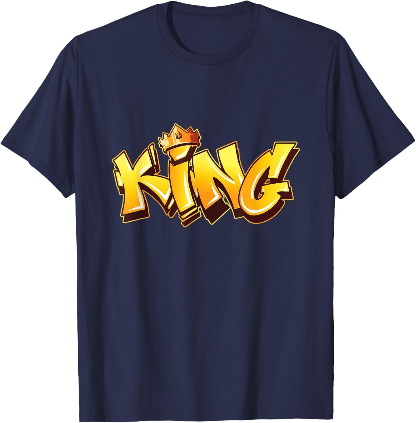 King Graffiti Art Street Art Urban Style Spray Paint Hip Hop T-Shirt - T-Shirt | Navy