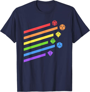 Minimalist Polyhedral Dice Set Colors D20 Collector T-Shirt - T-Shirt | Navy