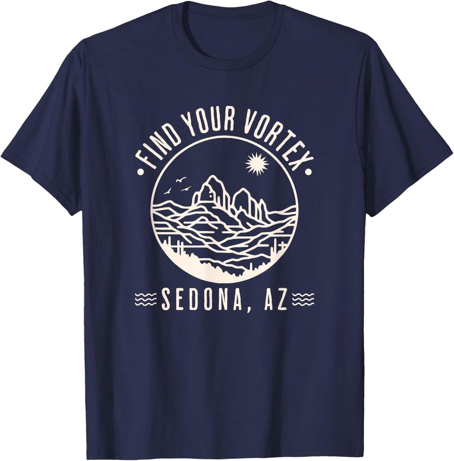 Sedona Arizona Wellness Vortex Spiritual Hiking Trip Health T-Shirt - T-Shirt | Navy