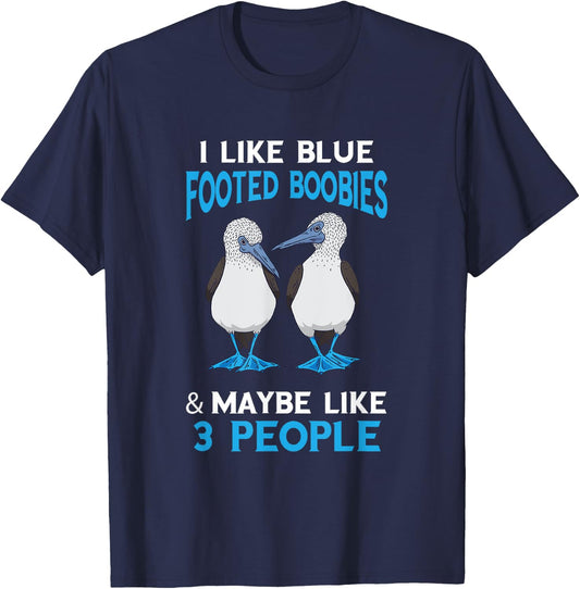 Blue Footed Boobies 3 People Seabird Blue Footed Booby T-Shirt - T-Shirt | Navy