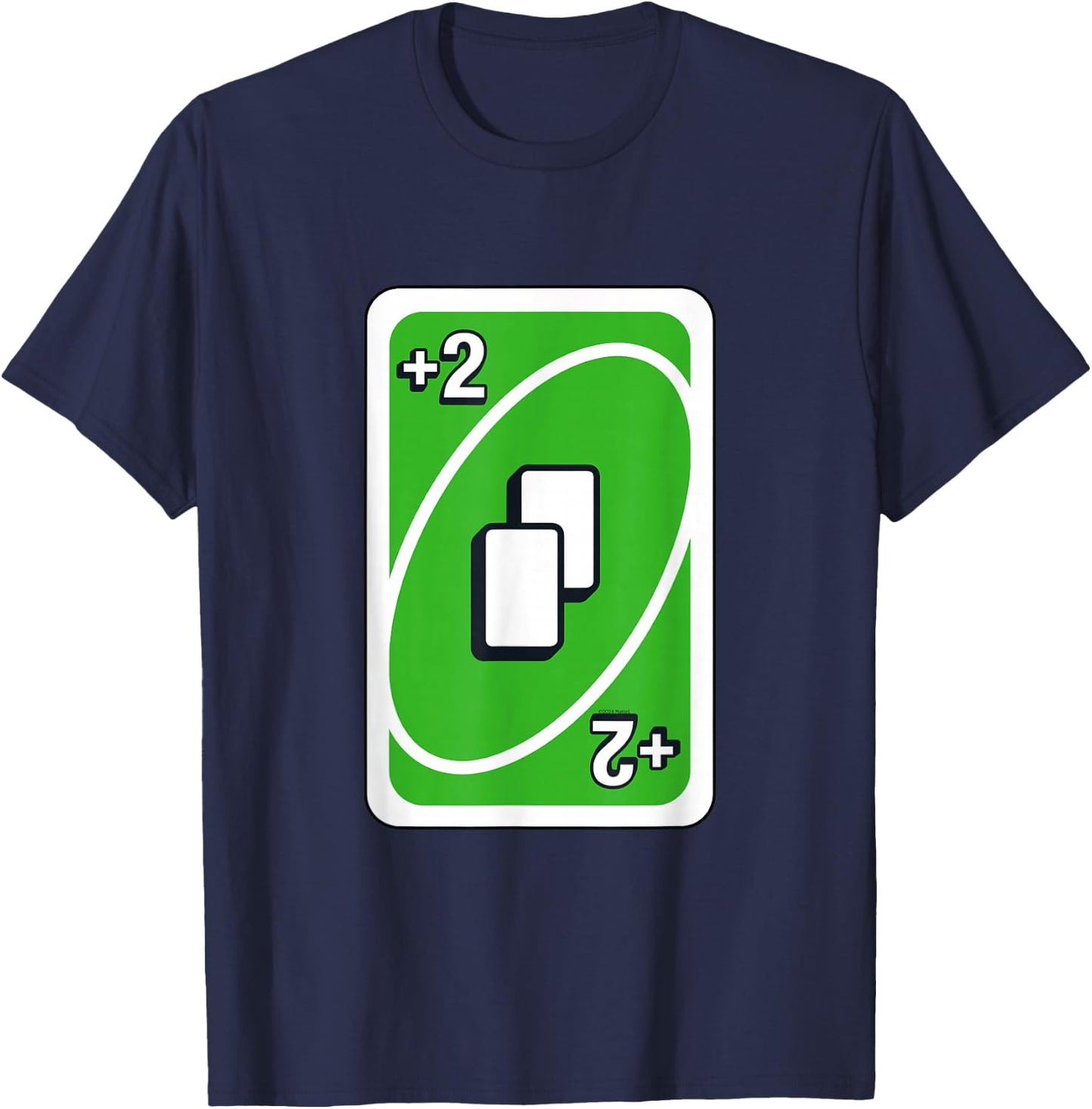 UNO - Green Draw Two Card T-Shirt - T-Shirt | Navy