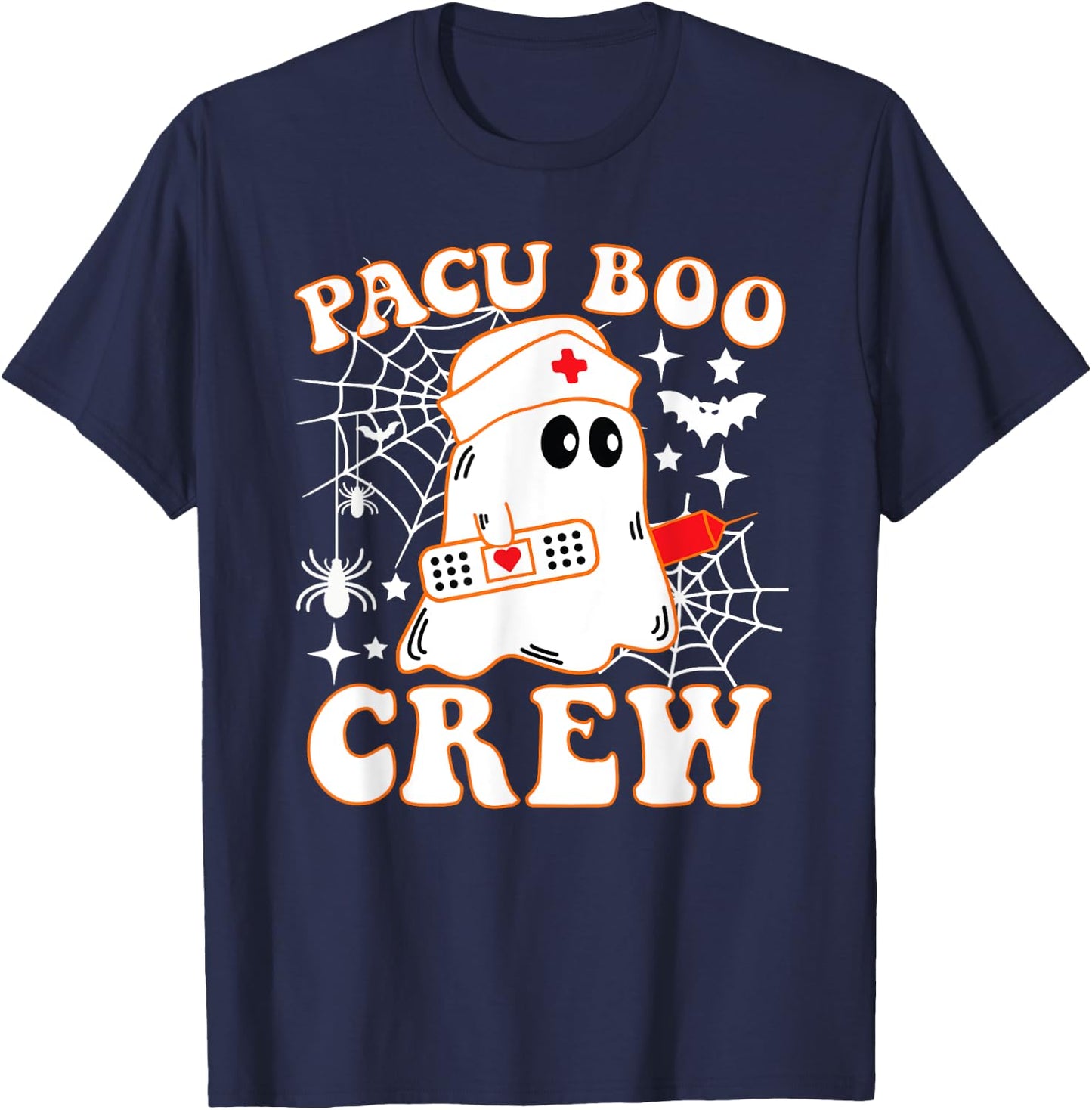 PACU Boo Crew Nurse Funny Ghost Halloween Costume T-Shirt - T-Shirt | Navy