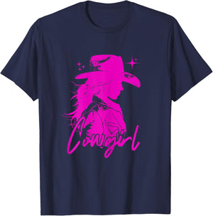Pink Cute Cowgirl Disco Rodeo Outfit Country Coastal Preppy T-Shirt - T-Shirt | Navy