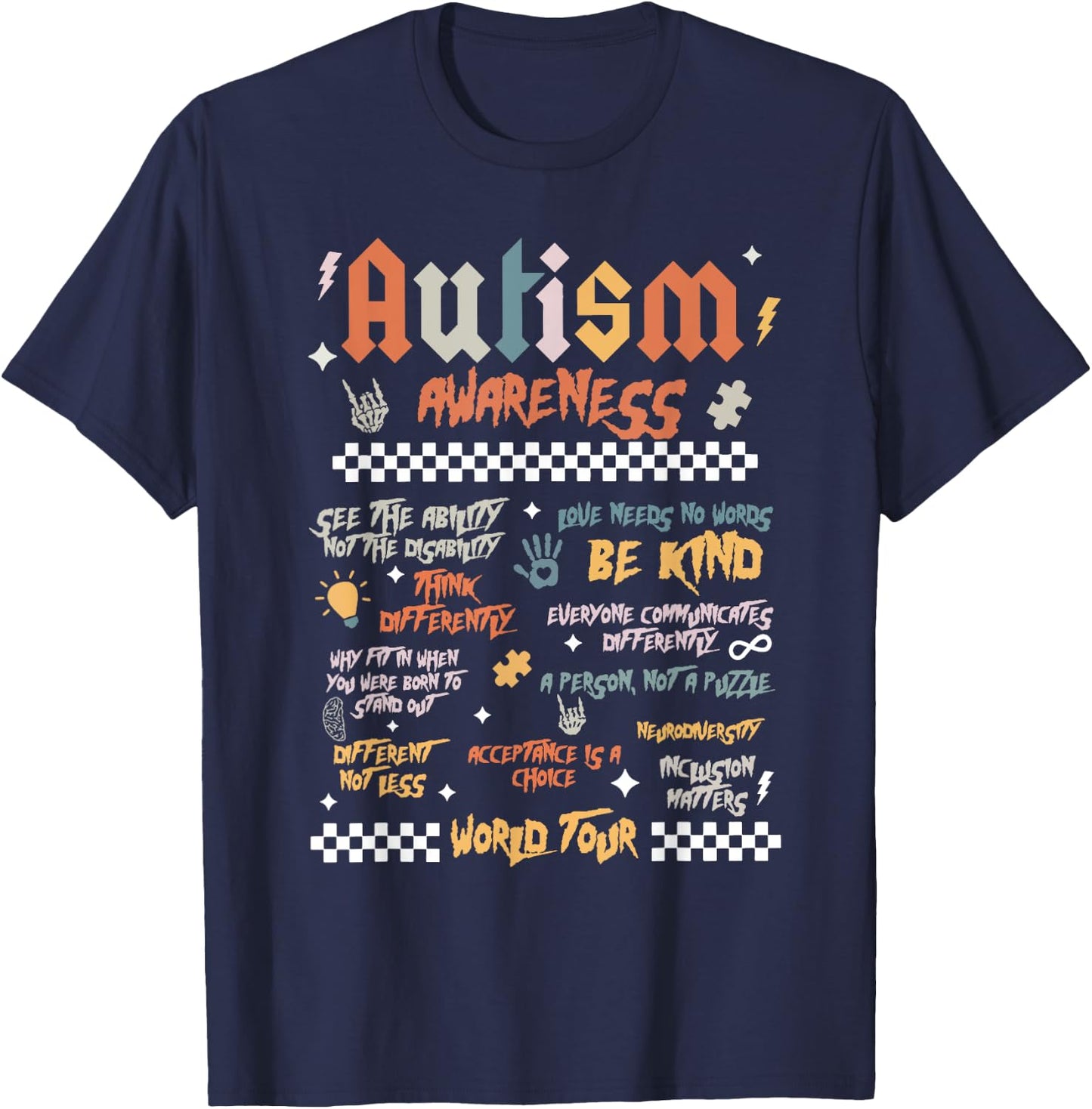 Autism World Tour T-Shirt - T-Shirt | Navy