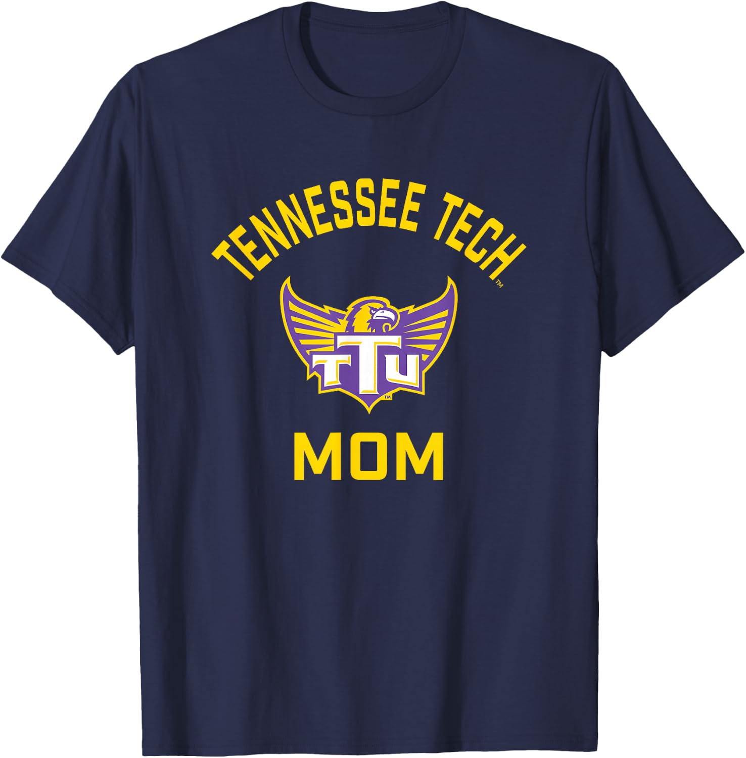 Tennessee Tech Golden Eagles Arched Mom T-Shirt - T-Shirt | Navy