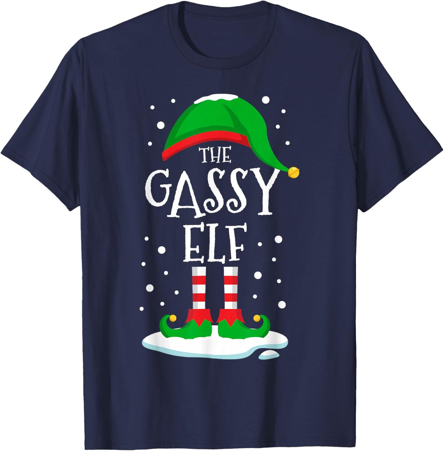 The Gassy Elf Christmas Family Matching Xmas Farting Funny T-Shirt - T-Shirt | Navy