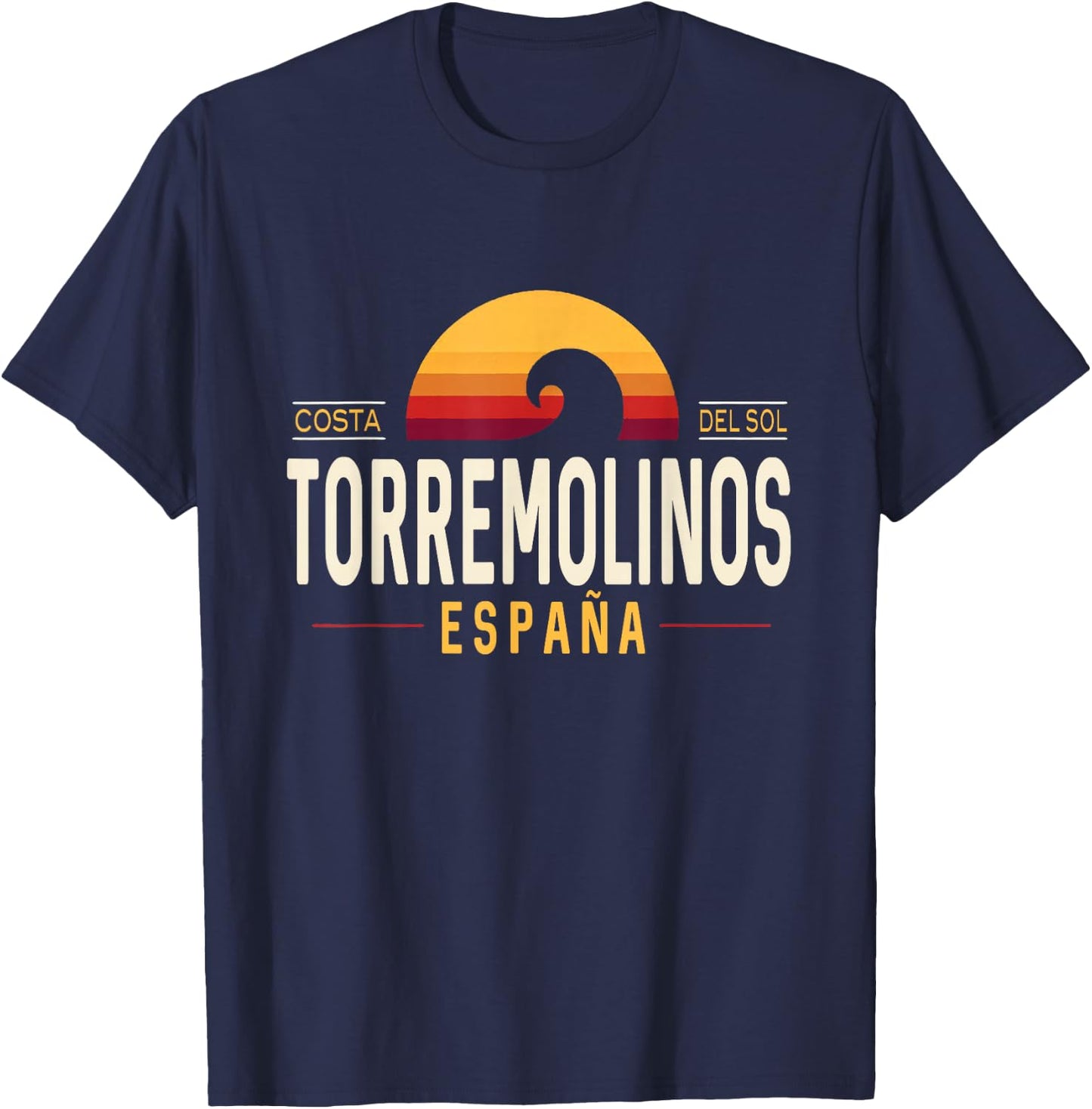 Torremolinos Spain | Torremolinos Costa del Sol España Wave T-Shirt - T-Shirt | Navy