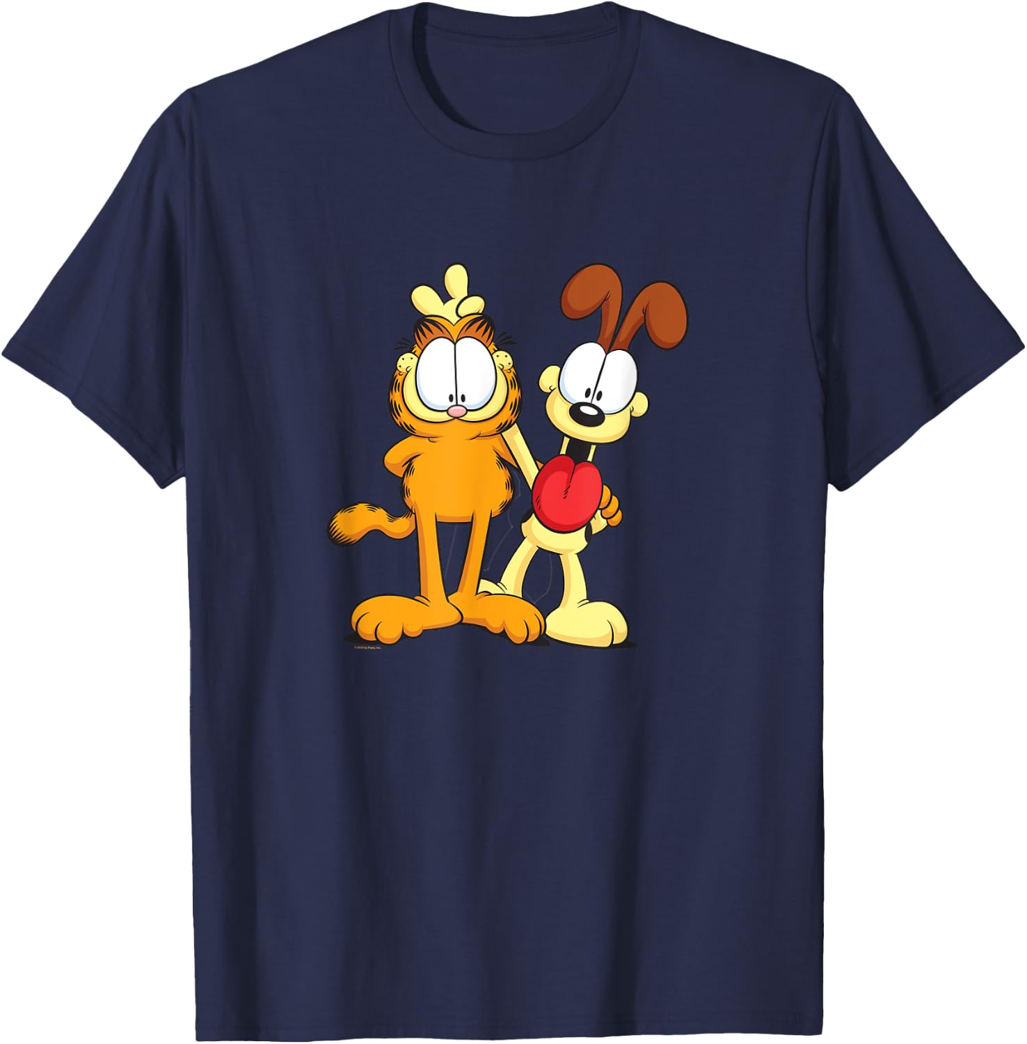 Garfield Classic Odie Smiling Happy Photo Pose Bunny Ears T-Shirt - T-Shirt | Navy