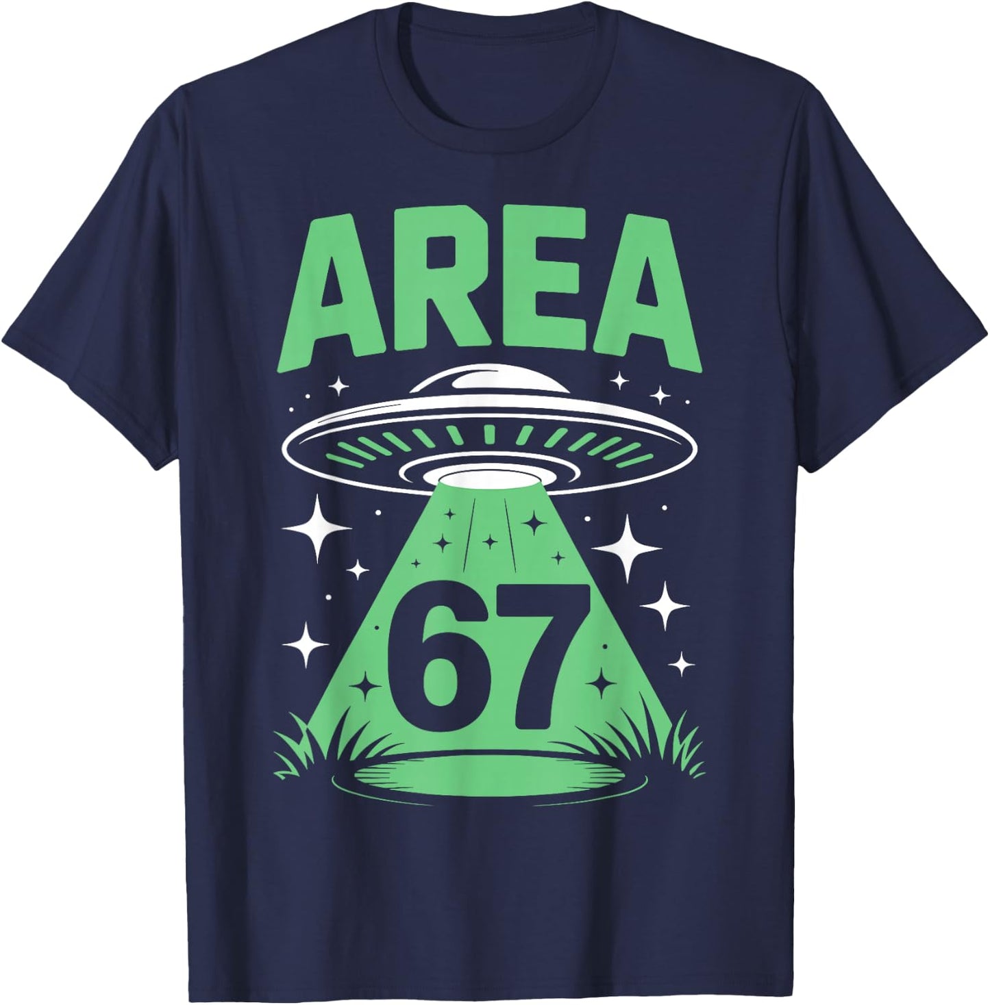 Funny Area 67 UFO Alien Six Seven Meme Gen Alpha Slang Kids T-Shirt - T-Shirt | Navy