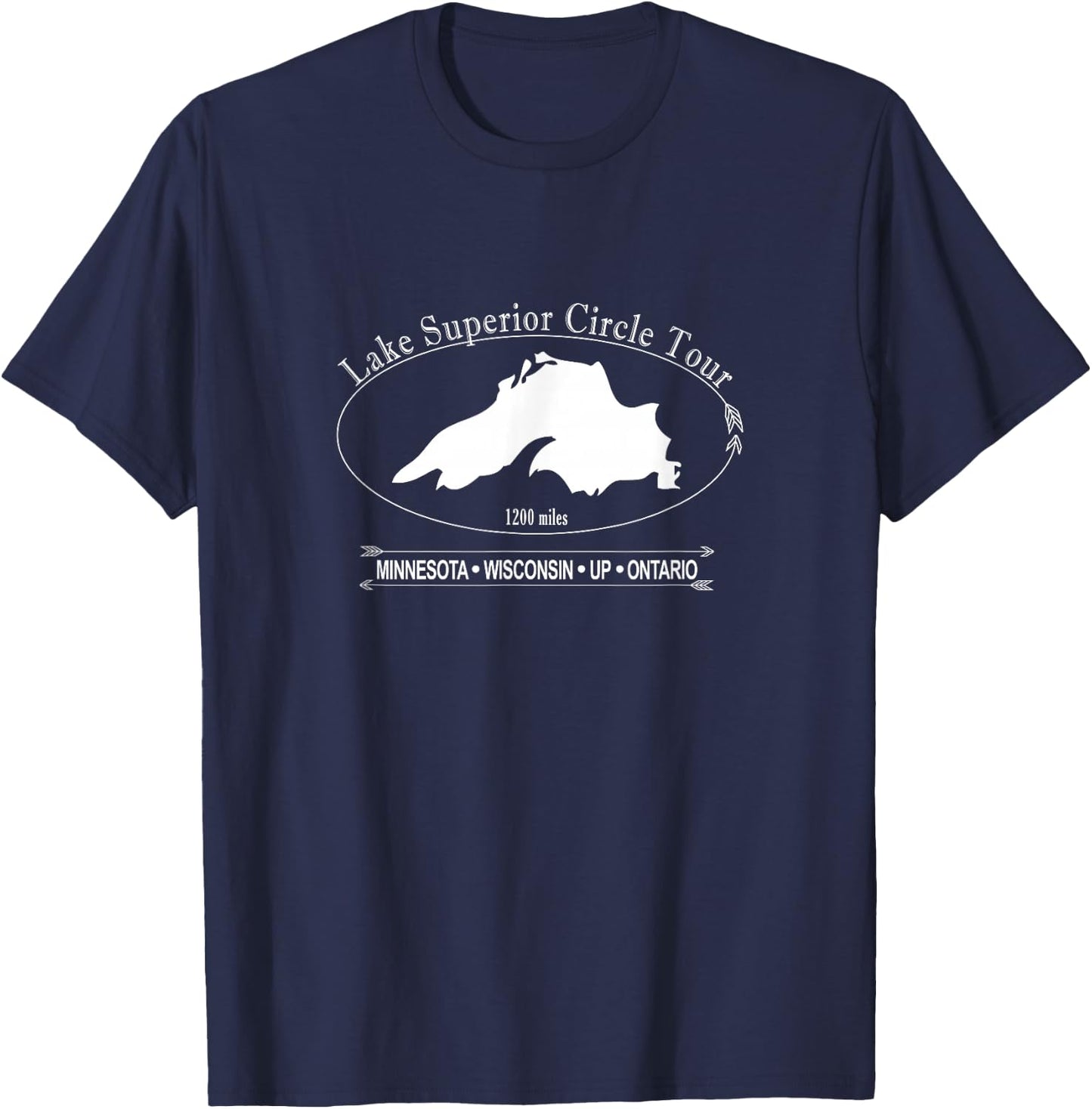 Lake Superior Circle Tour: Minnesota, Wisconsin, UP, Ontario T-Shirt - T-Shirt | Navy