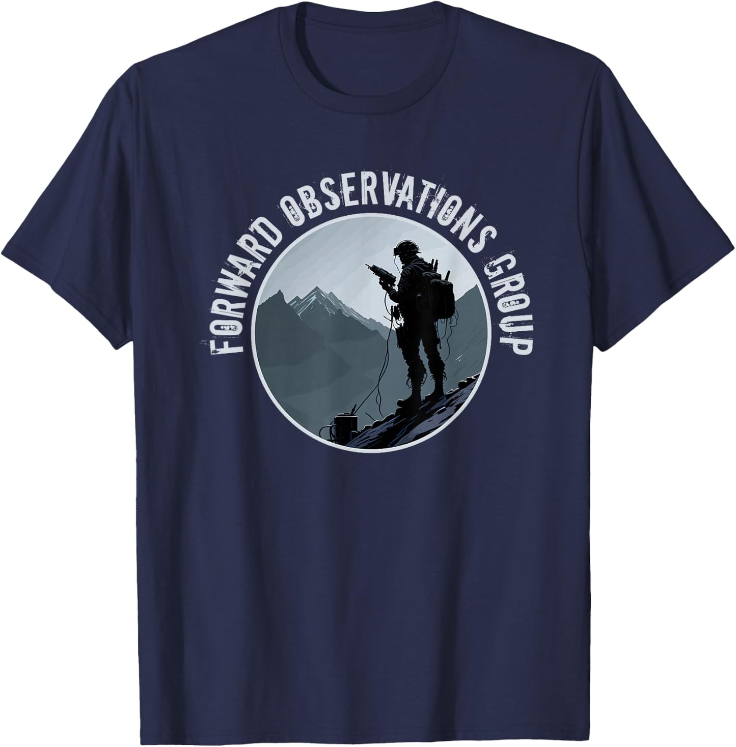 Forward Observations Group - Fog Mountain Scout with Radio T-Shirt - T-Shirt | Navy