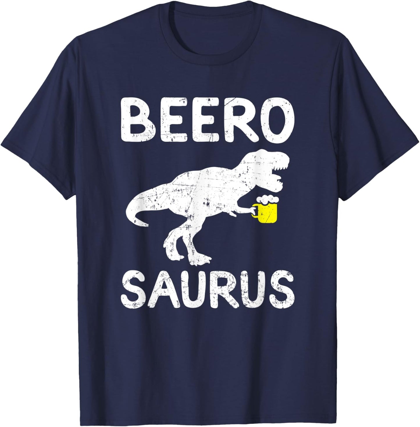 Beer Dinosaur Trex Funny Beer Drinking T-Shirt - T-Shirt | Navy