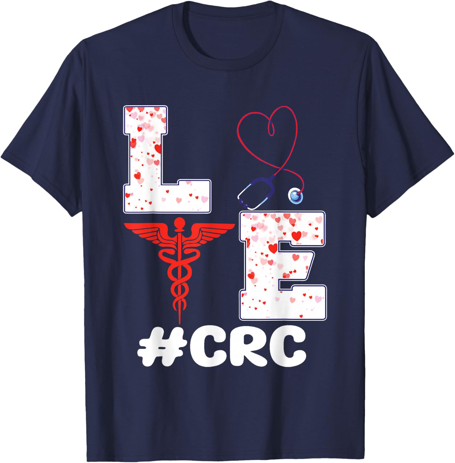 Clinical Research Coordinator CRC Valentine's Day Apparel T-Shirt - T-Shirt | Navy
