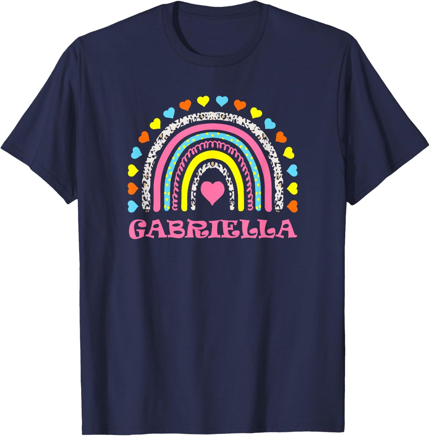 Gabriella Colorful Rainbow Design for Girls Name Gabriella T-Shirt - T-Shirt | Navy