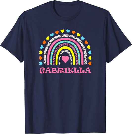 Gabriella Colorful Rainbow Design for Girls Name Gabriella T-Shirt - T-Shirt | Navy