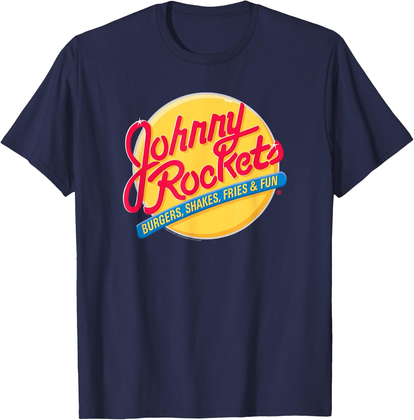Johnny Rockets Vintage Logo Fast Food T-Shirt - T-Shirt | Navy