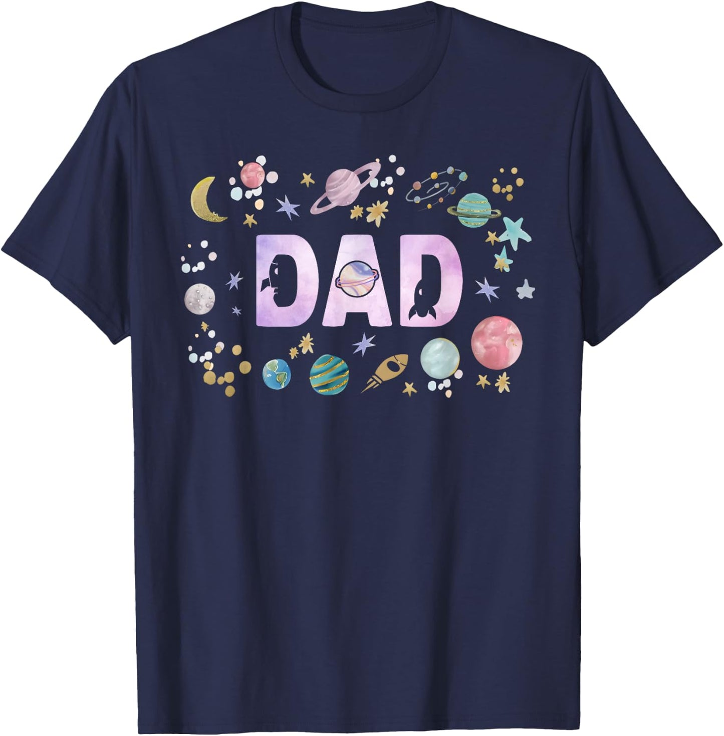 Dad Outer Space Galaxy Birthday Girl 1st Trip Around The Sun T-Shirt - T-Shirt | Navy