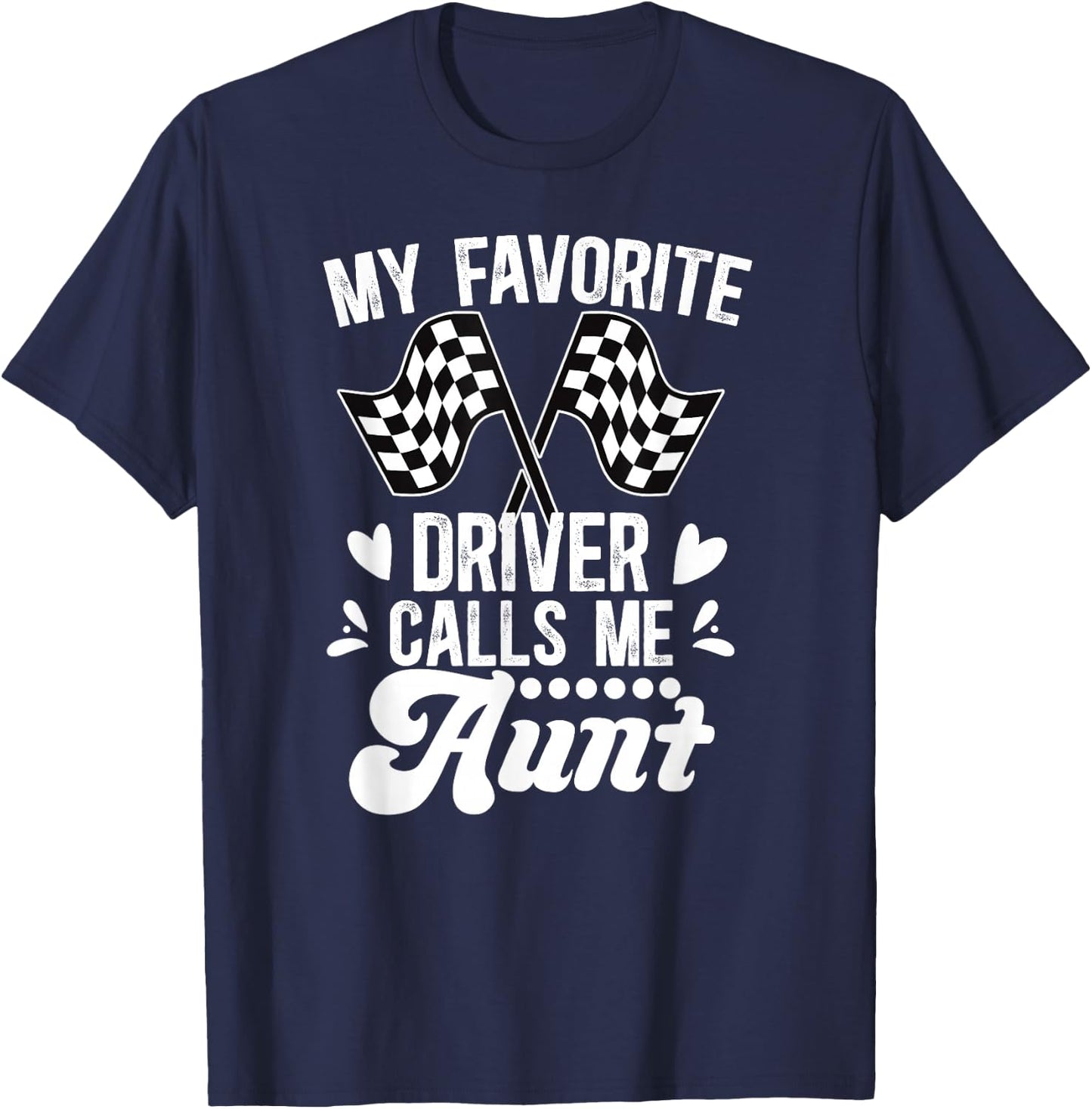 Racing Aunt Of A Racer Auntie Proud Race Aunt T-Shirt - T-Shirt | Navy
