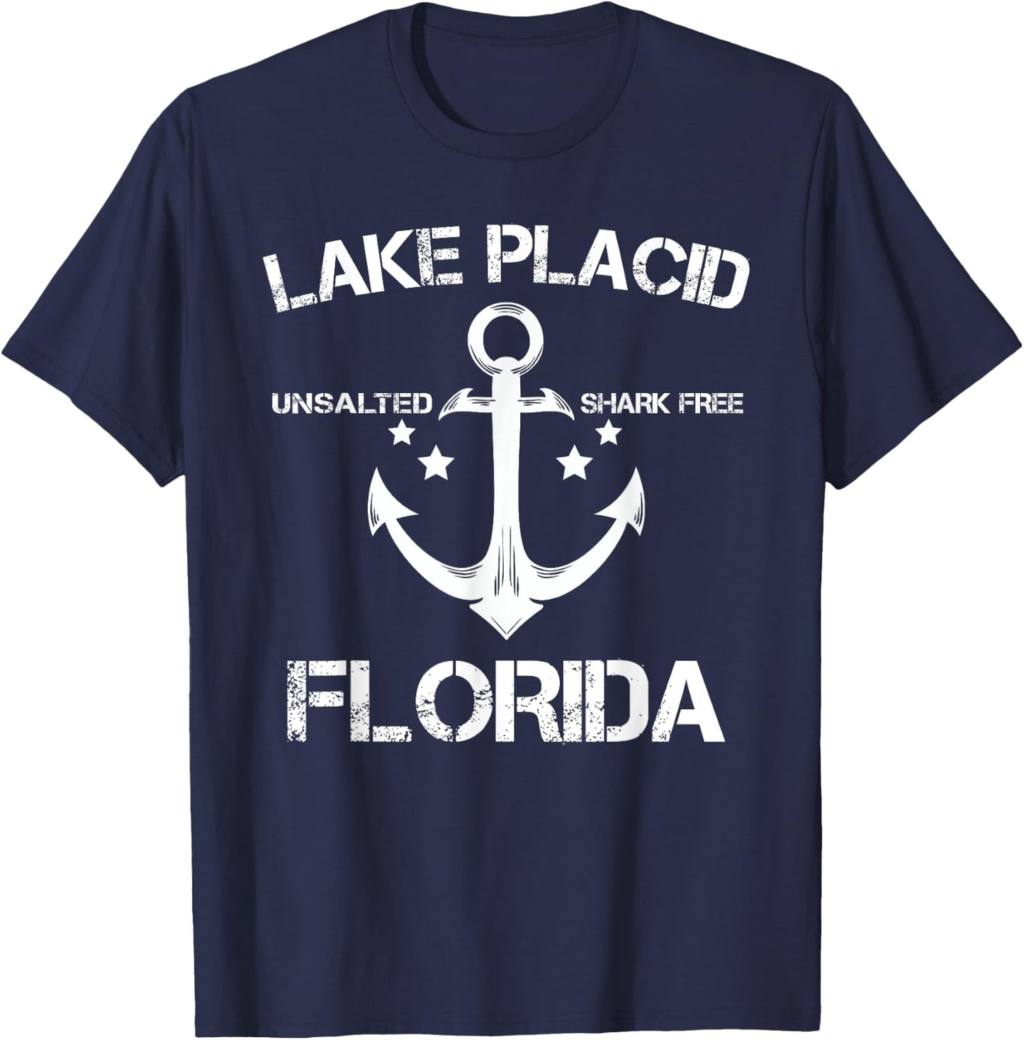 LAKE PLACID FLORIDA Funny Fishing Camping Summer Gift Men Women Kids T-Shirt - T-Shirt | Navy