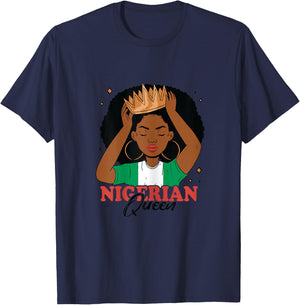 Nigerian Queen Nigerian Roots Nigerian Pride Nigeria T-Shirt - T-Shirt | Navy