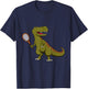 Tennis Dinosaur T-Rex with Racket Tyrannosaurus Dino Player T-Shirt - T-Shirt | Navy