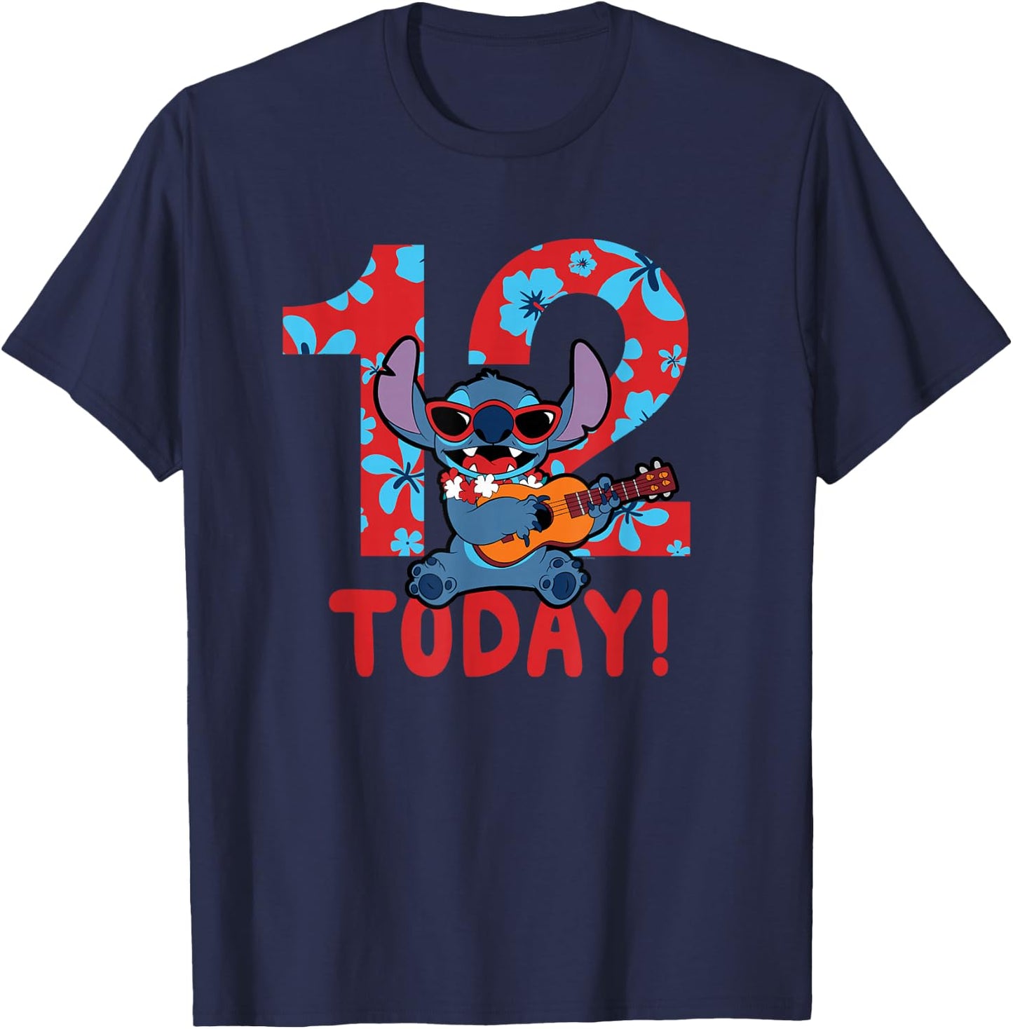 Disney Lilo & Stitch Tropical Birthday 12 Years Old Today T-Shirt - T-Shirt | Navy