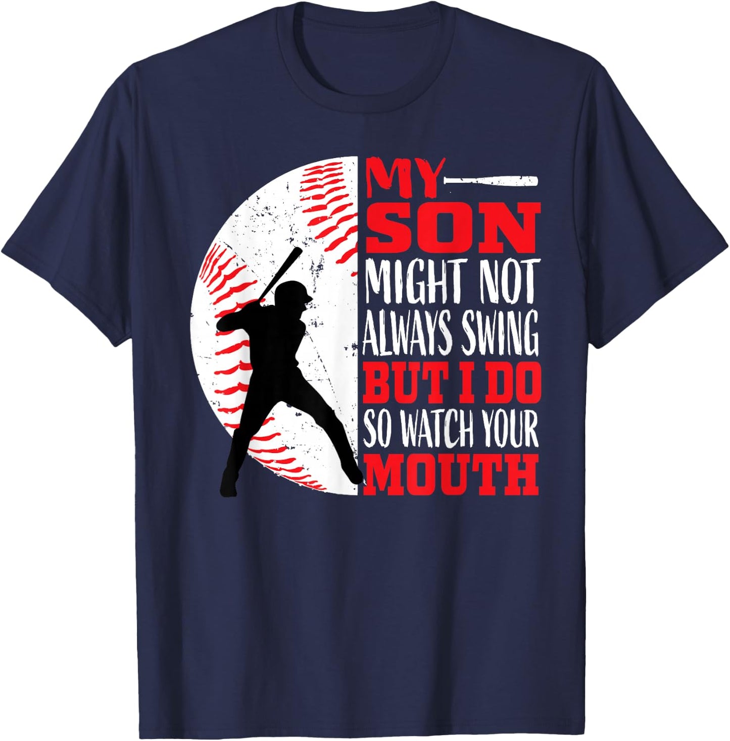 Funny Baseball Shirts Mom Dad Men Women Sayings Shirt T-Shirt - T-Shirt | Navy