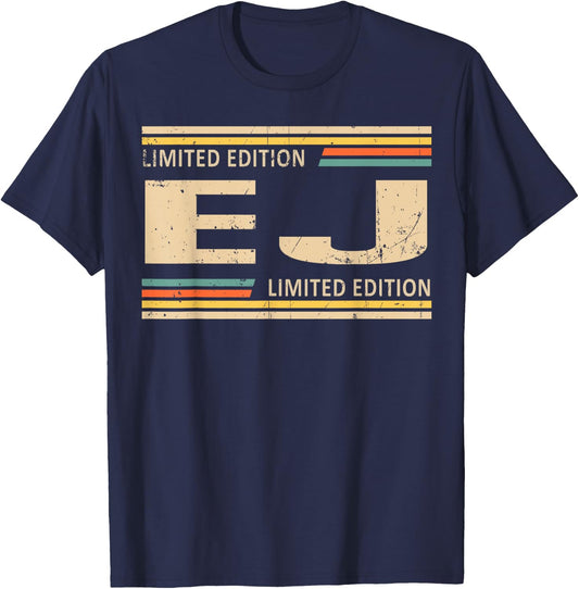 EJ Limited Edition Shirt EJ Name Personalized T-Shirt - T-Shirt | Navy