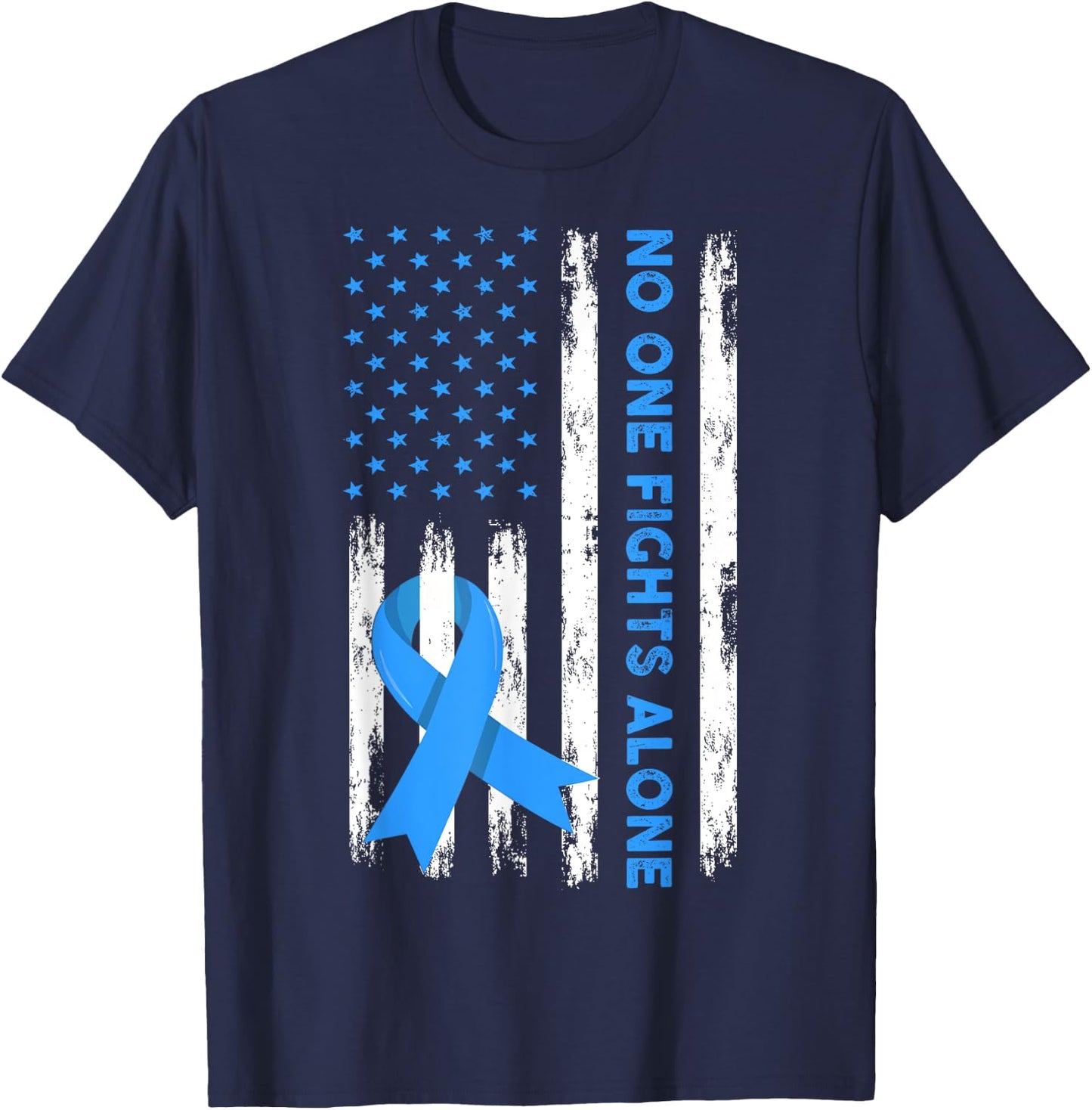 Fight Prostate Cancer American Flag Prostate Cancer Awarenes Kids Men T-Shirt - T-Shirt | Navy