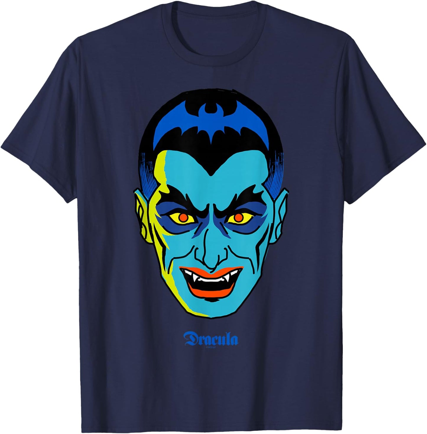 Universal Monsters Dracula Retro Big Face T-Shirt - T-Shirt | Navy