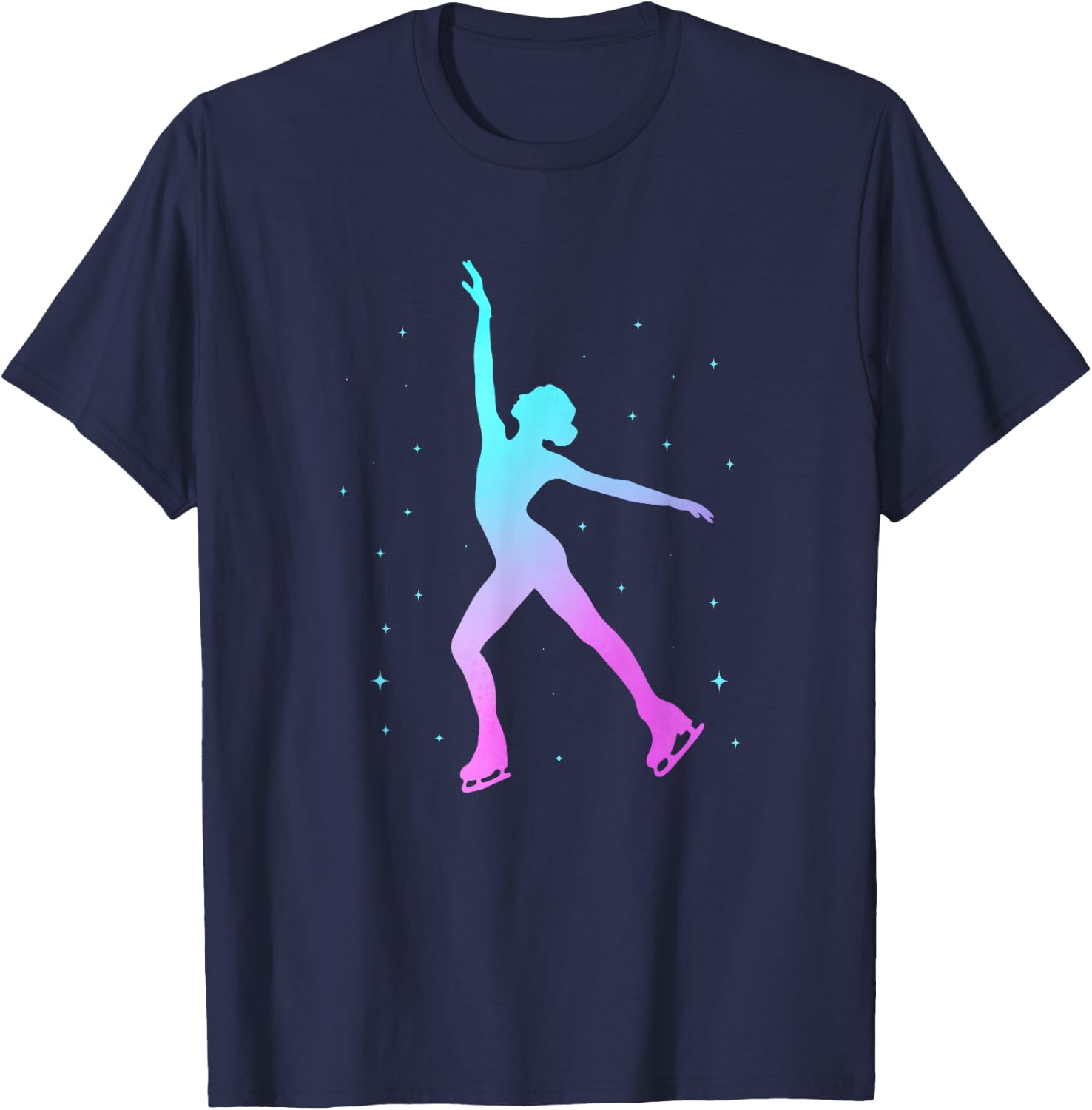 Ice Skating Girl Cute Figure Skater T-Shirt - T-Shirt | Navy