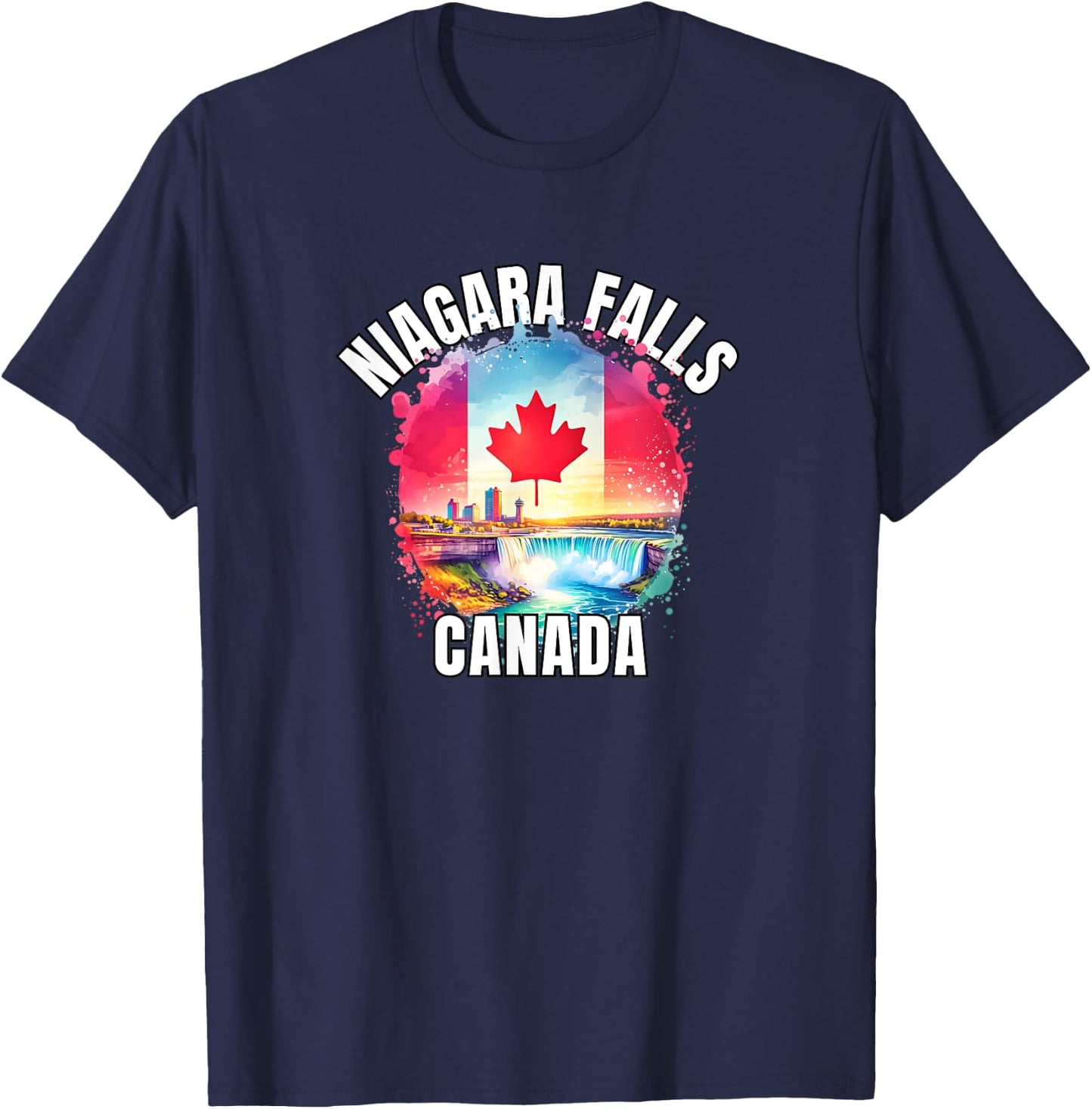 Niagara Falls Canada Ontario Canadian Flag Toronto Vacation T-Shirt - T-Shirt | Navy