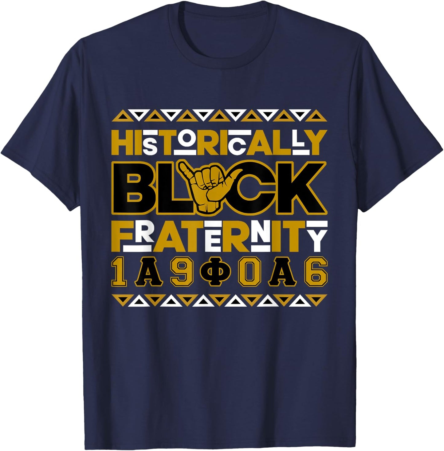 Alpha African Historically Black Fraternity 1906 Hand Sign T-Shirt - T-Shirt | Navy