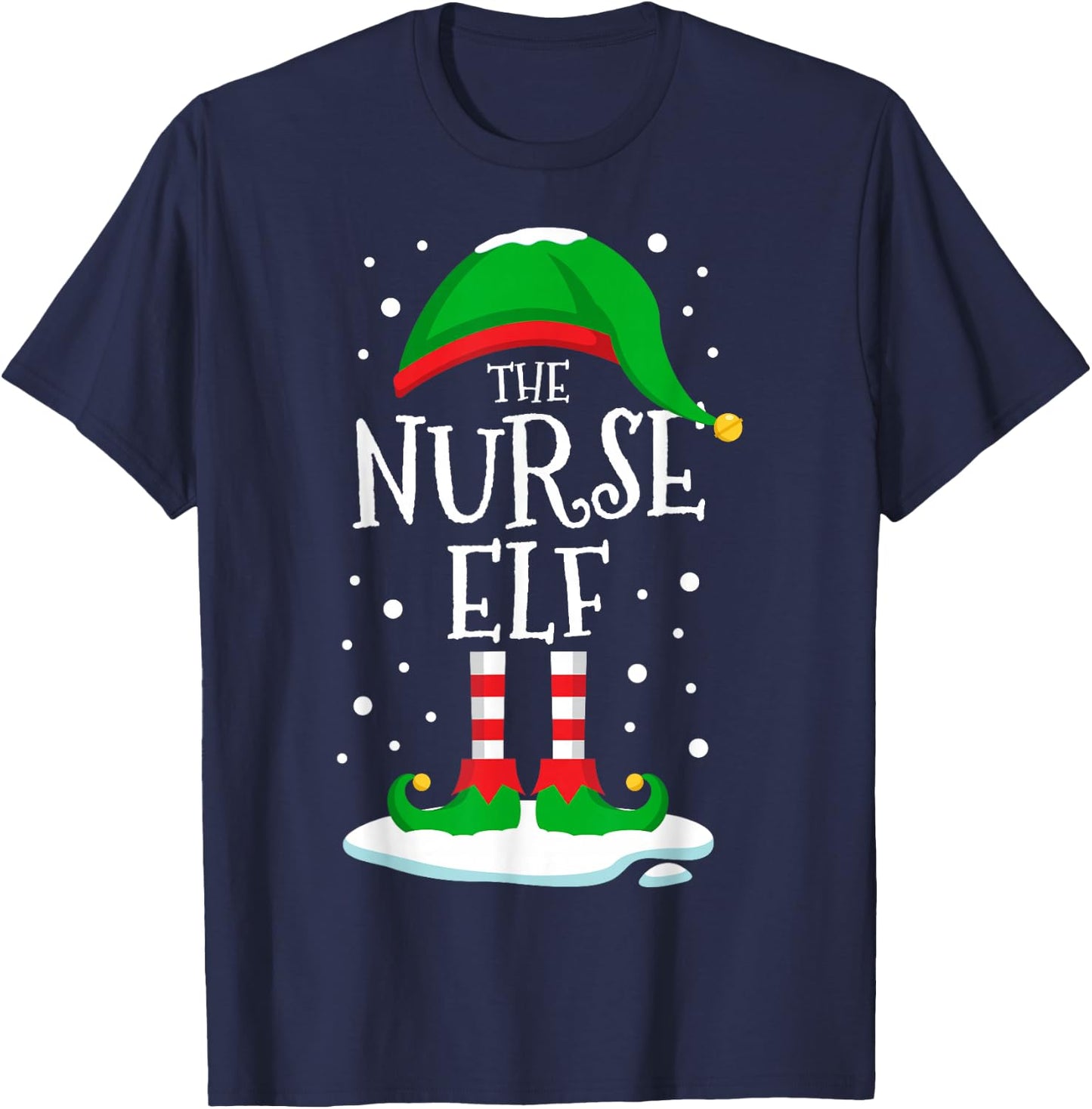 The Nurse Elf Christmas Family Matching Xmas Group Funny T-Shirt - T-Shirt | Navy