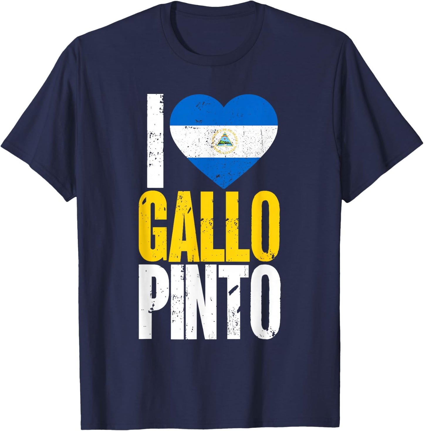 Nicaragua I Love Gallo Pinto Nicaraguan Nicaragua Flag T-Shirt - T-Shirt | Navy