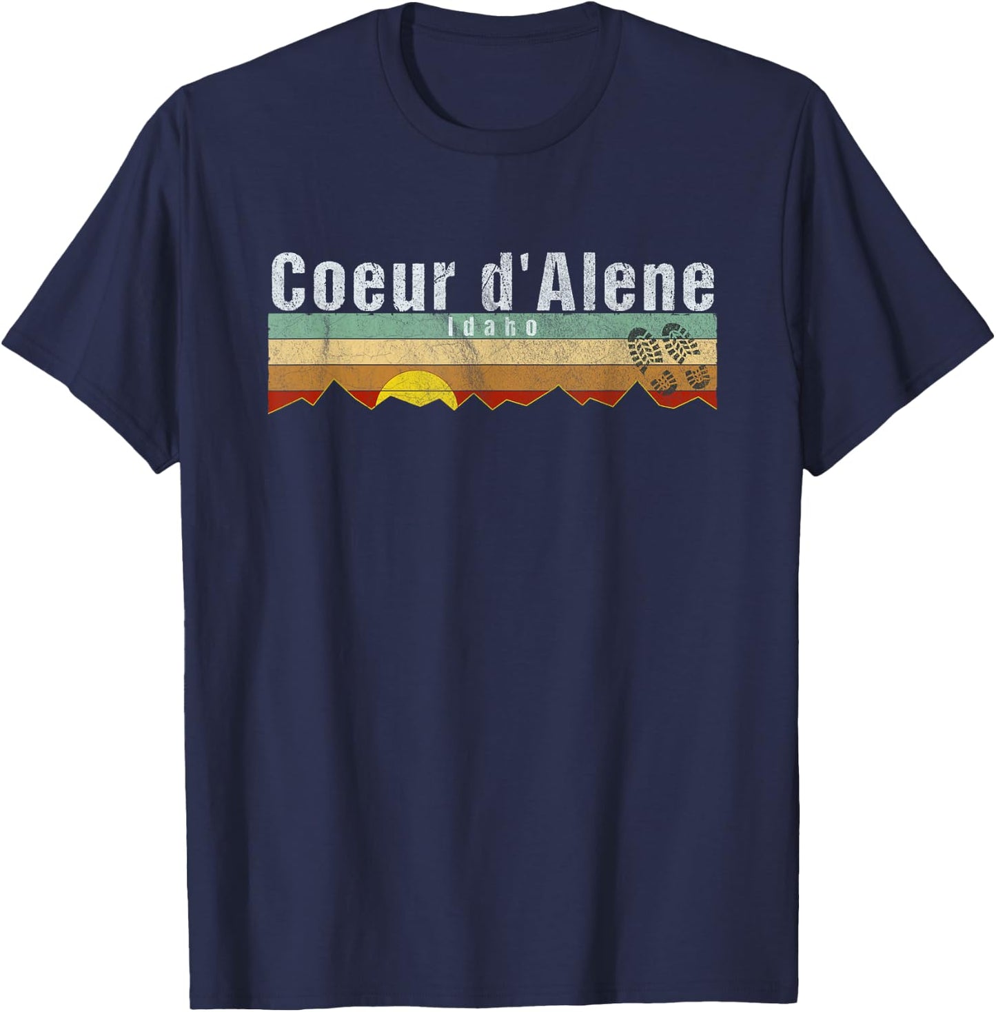 Coeur d'Alene, ID - Vintage Coeur d'Alene Gift T-Shirt - T-Shirt | Navy