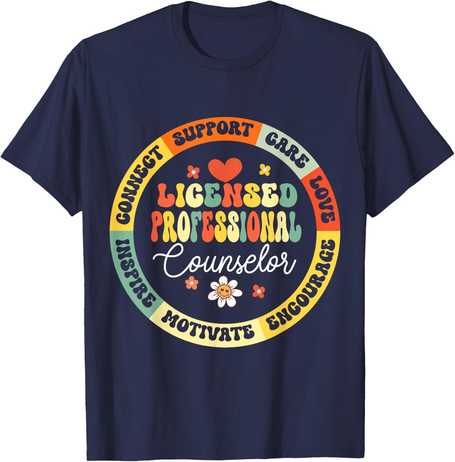 LPC Licensed Professional Counselor School Counseling Office T-Shirt - T-Shirt | Navy