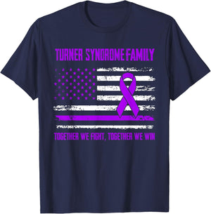 Turner Syndrome Awareness Family Together We Fight Together T-Shirt - T-Shirt | Navy
