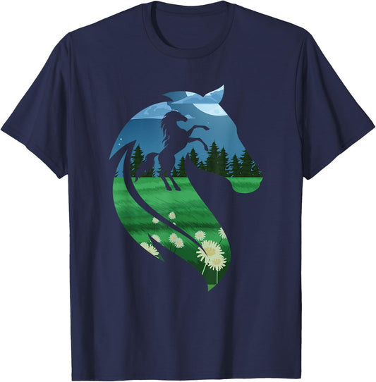Horse Lover Horse Riding Cowgirl Cowboy Western T-Shirt - T-Shirt | Navy