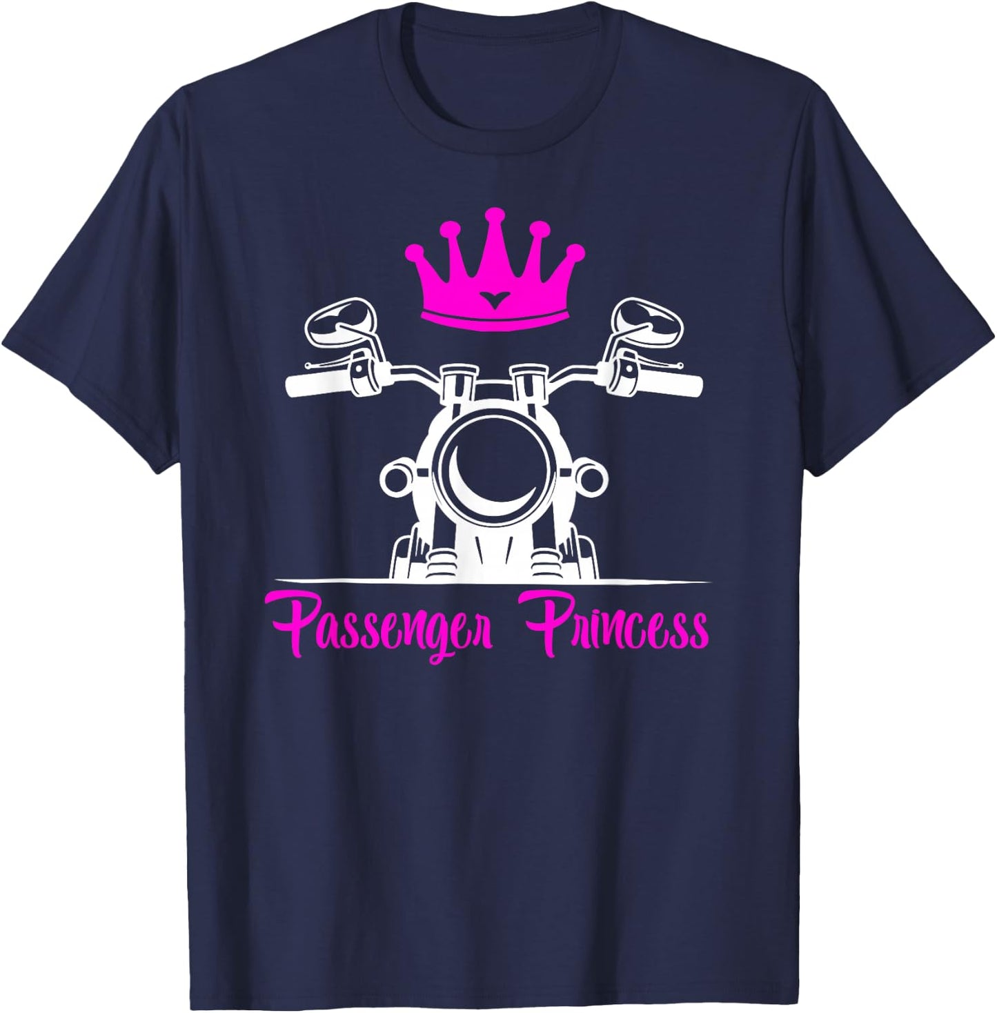 Passenger Princess Funny Biker Chick Motorcycle T-Shirt - T-Shirt | Navy