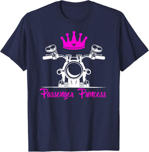 Passenger Princess Funny Biker Chick Motorcycle T-Shirt - T-Shirt | Navy