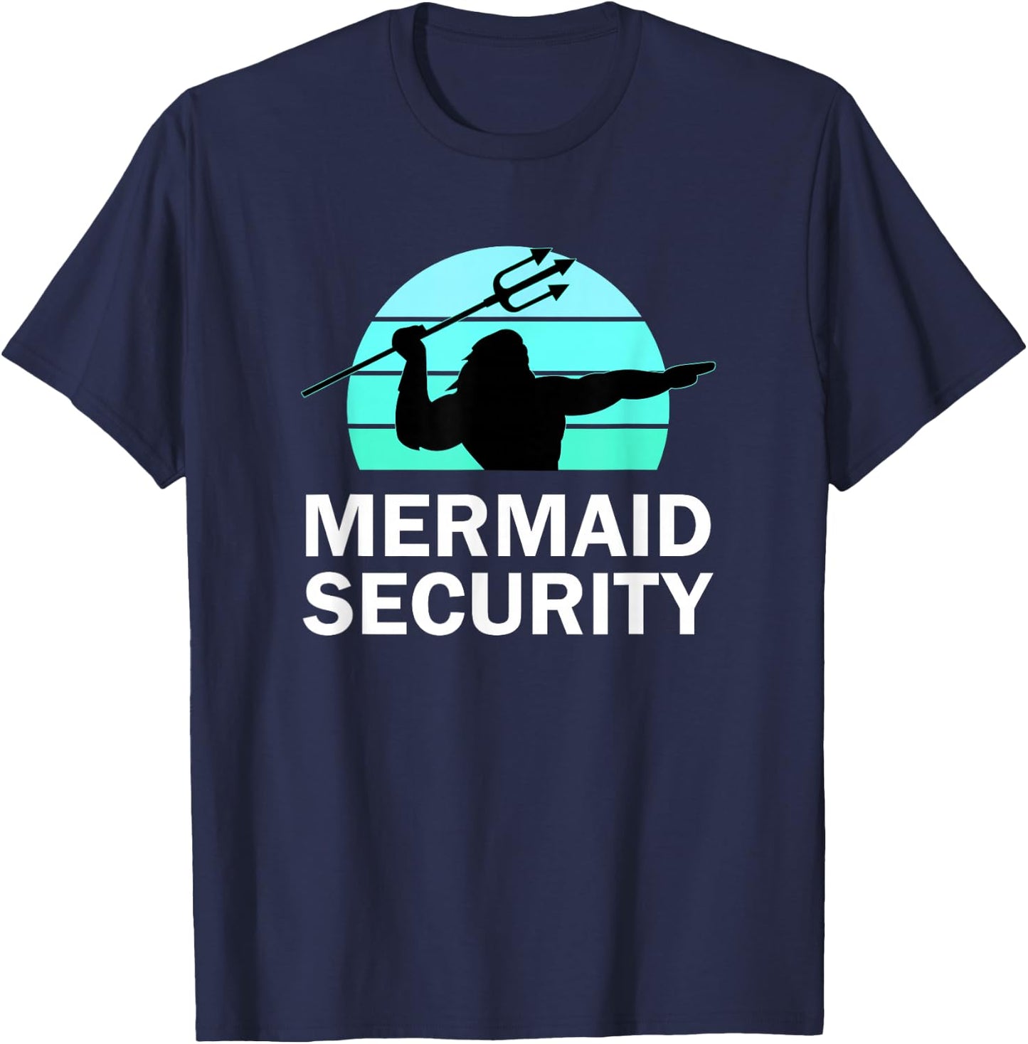 Mermaid Security Boys Swimmer Dad Merdad Trident T-Shirt - T-Shirt | Navy