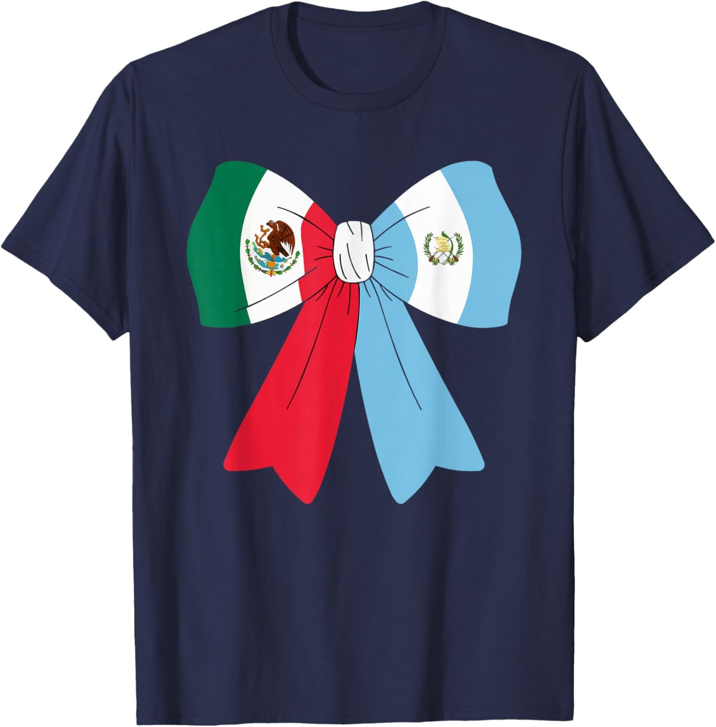 Half Mexican Half Guatemalan Guatemala Flag Mexico T-Shirt - T-Shirt | Navy